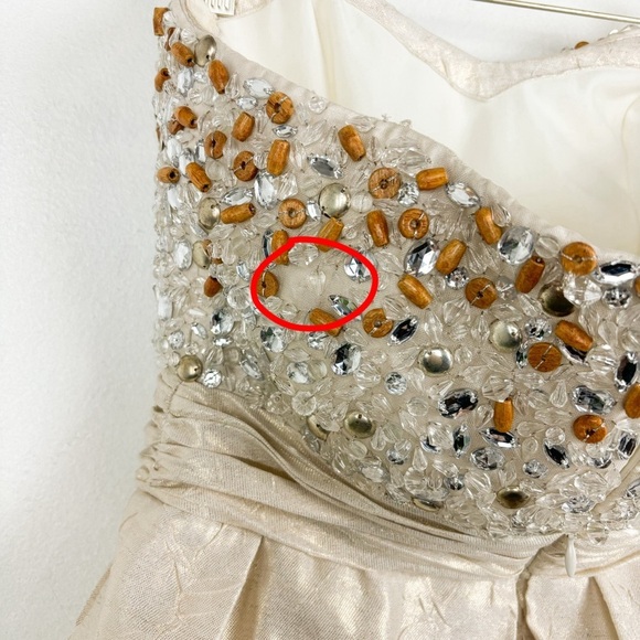 Mark + James by Badgley Mischka Beaded Bubble Hem Cocktail Dress Sz 4 - Picture 5 of 12